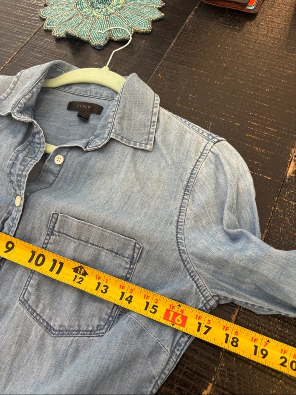 J. Crew Denim Button Down Shirt Long Sleeve 100% cotton size 00